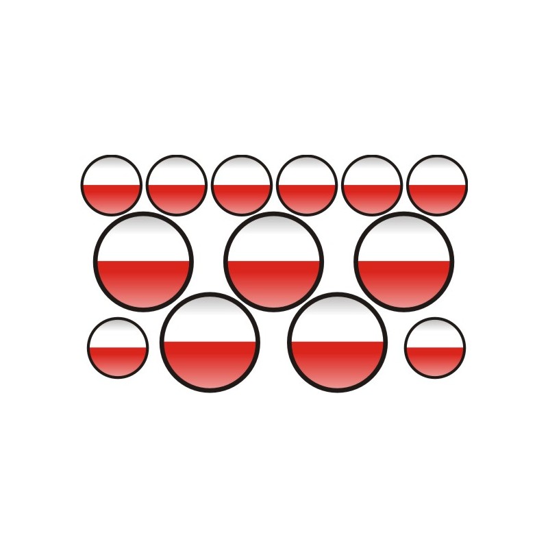 autocollant drapeau Pologne rond