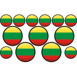 autocollant drapeau Lituanie rond