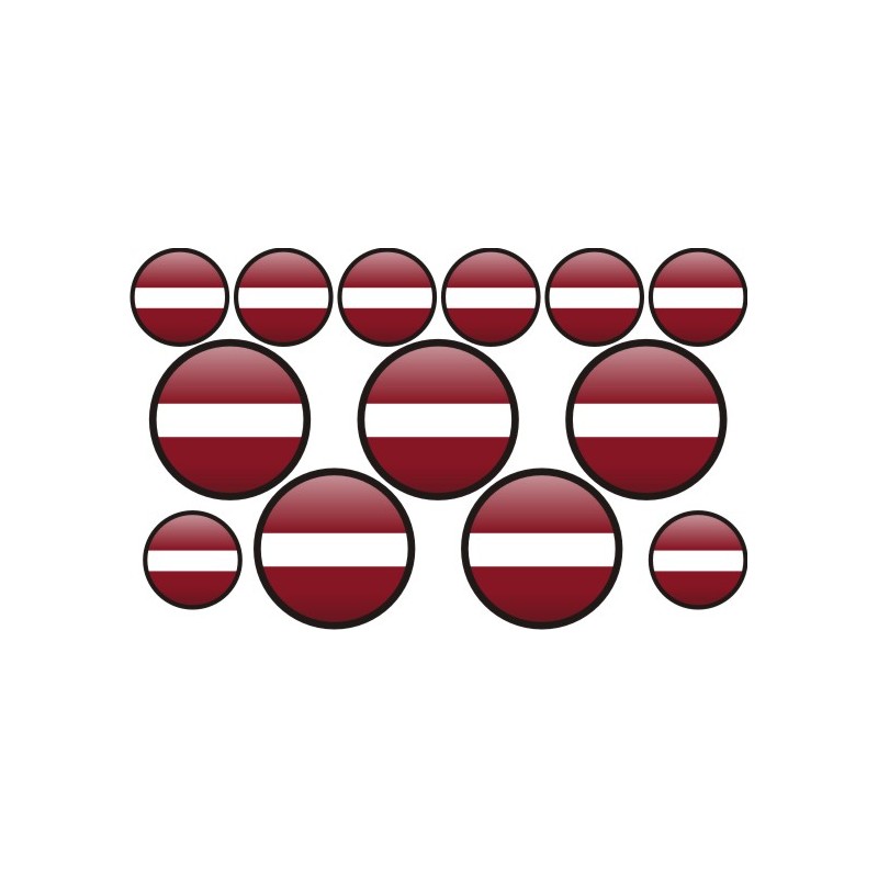 autocollant drapeau Lettonie rond