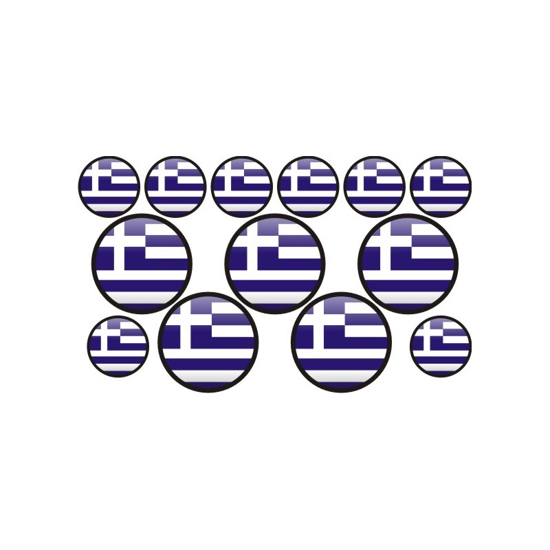 autocollant drapeau Grèce rond