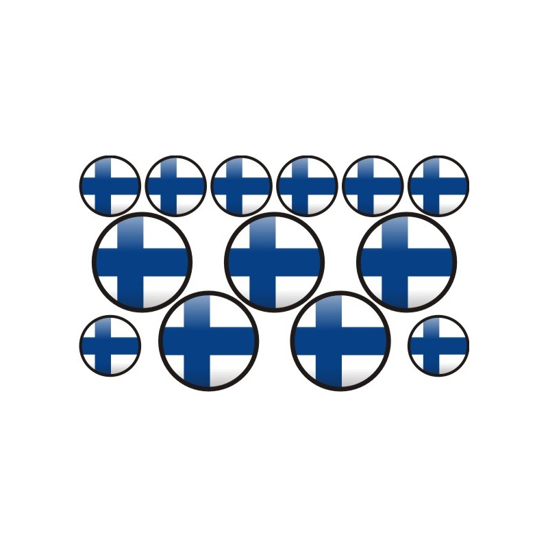 autocollant drapeau Finlande rond