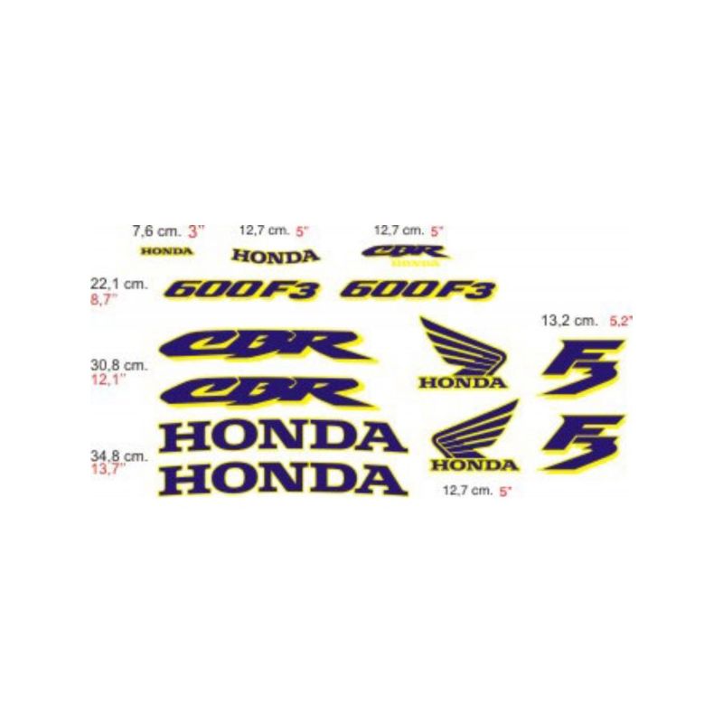 HONDA 600 F3 kit Stickers - Planche Autocollants Honda 87