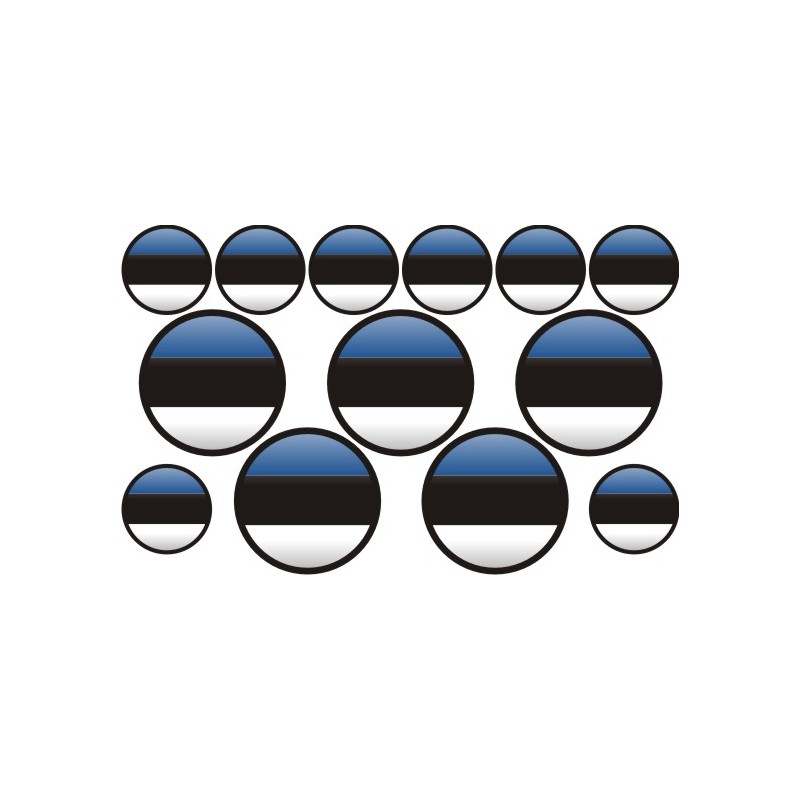 autocollant drapeau Estonie rond