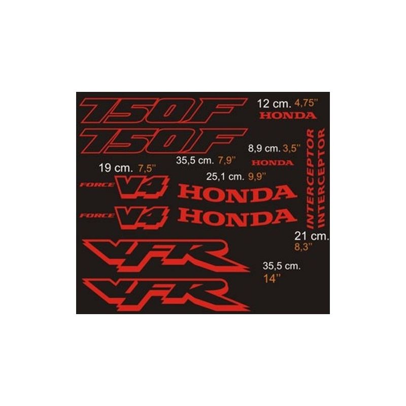 HONDA VFR750F VFR Interceptor kit Stickers - Planche Autocollants Honda 92