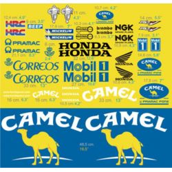 HONDA Camel kit Stickers - Planche Autocollants Honda 100