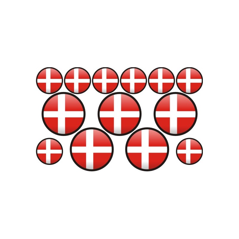 autocollant drapeau Danemark rond