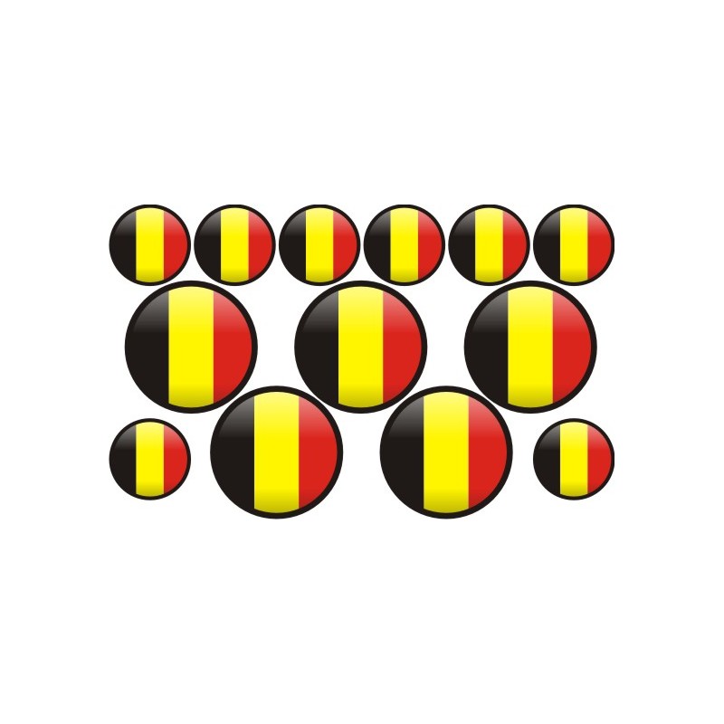 autocollant drapeau Belgique rond