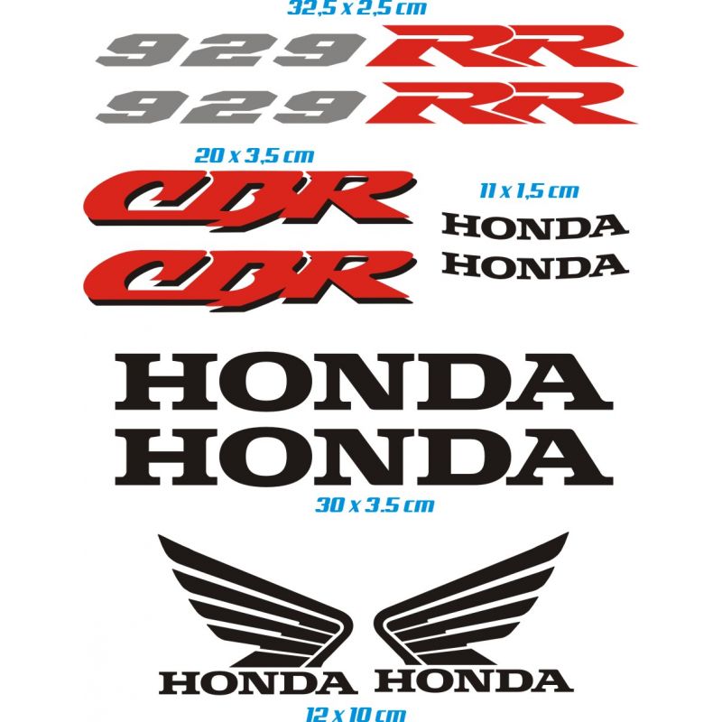 Honda CBR 929 RR Stickers - Autocollants Honda CBR 929 RR