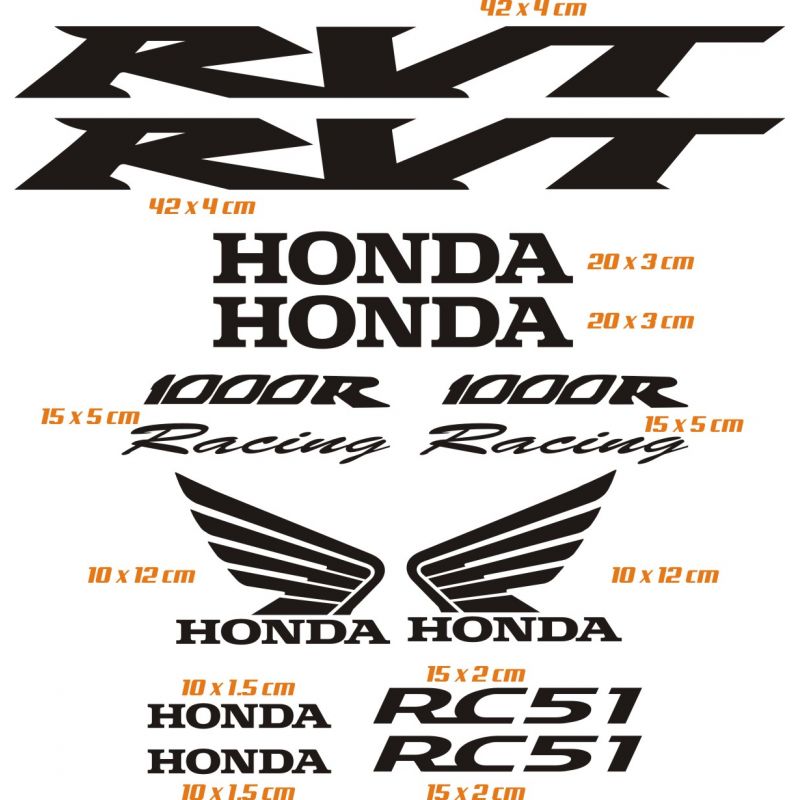 Honda RVT 1000 R Stickers - Autocollants Honda RVT 1000 R
