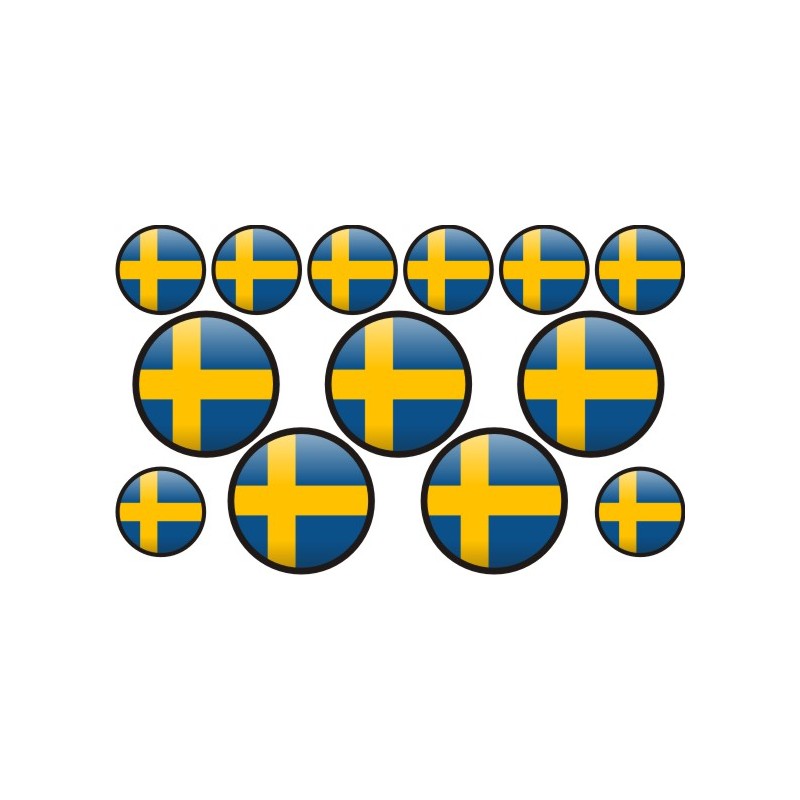 autocollant drapeau Suède rond
