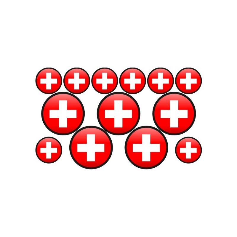 autocollant drapeau Suisse rond
