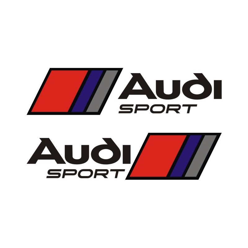2 Stickers Audi Sport noir - Livraison Rapide !
