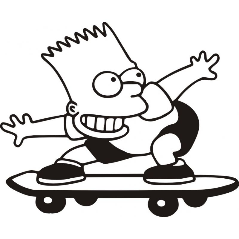 Dessin adhésif - Sticker Cartoon Bart 130