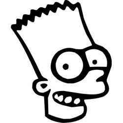 Dessin adhésif - Sticker Cartoon Bart 147