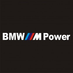 BMW M POWER Blanc - Lettrage pare soleil (95 cm x 10 cm)
