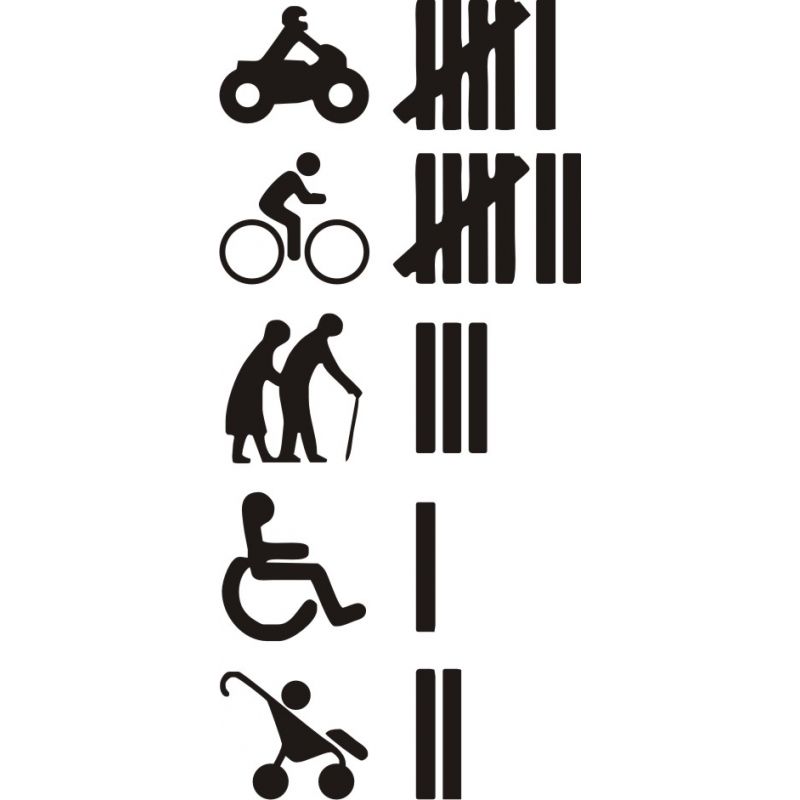 Accident moto, velo, vieux, handicapés et poussette bébé - Sticker  autocollant
