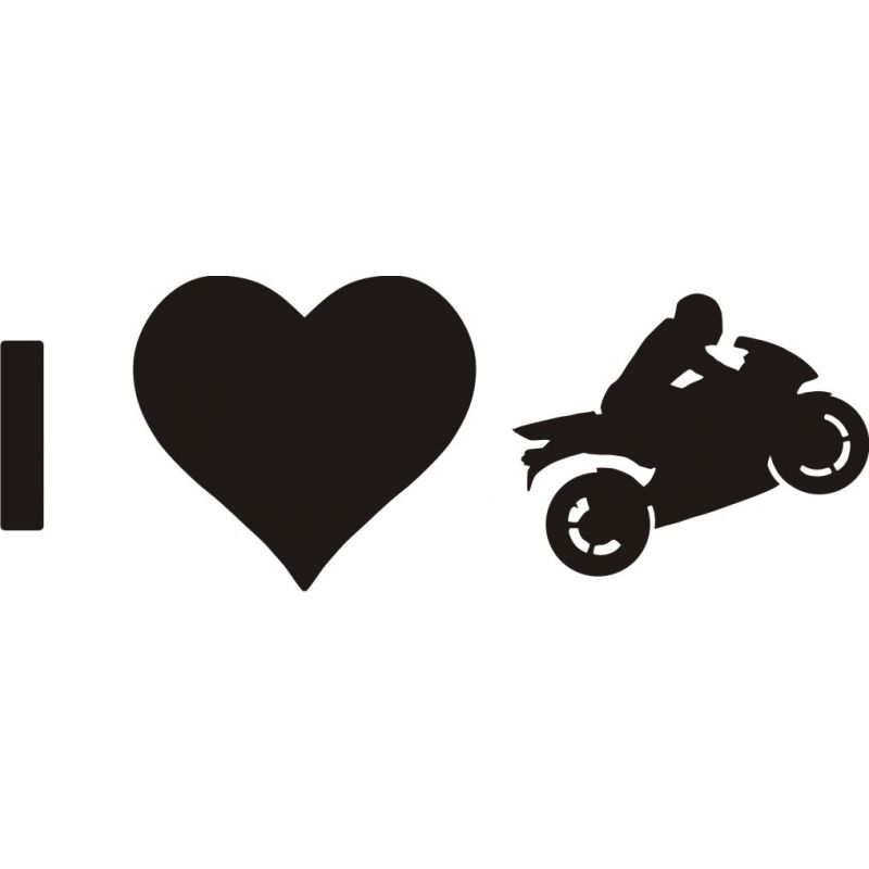 J'aime la moto - Sticker autocollant