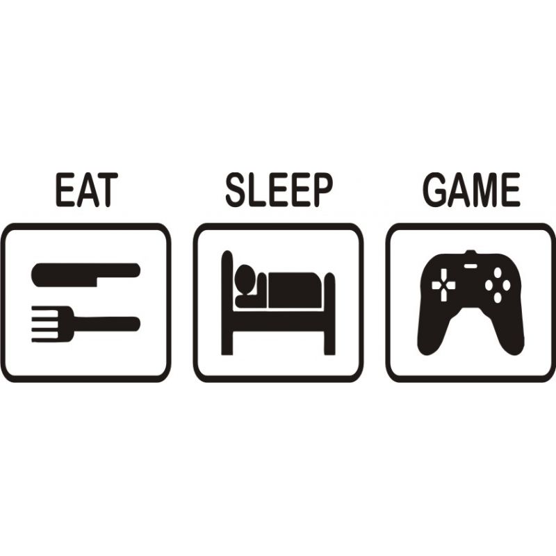 Eat Sleep Game - Sticker autocollant