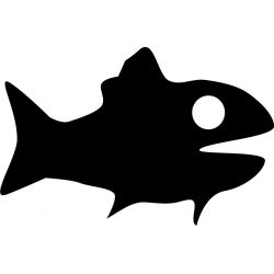 Poisson Silhouette - Sticker autocollant