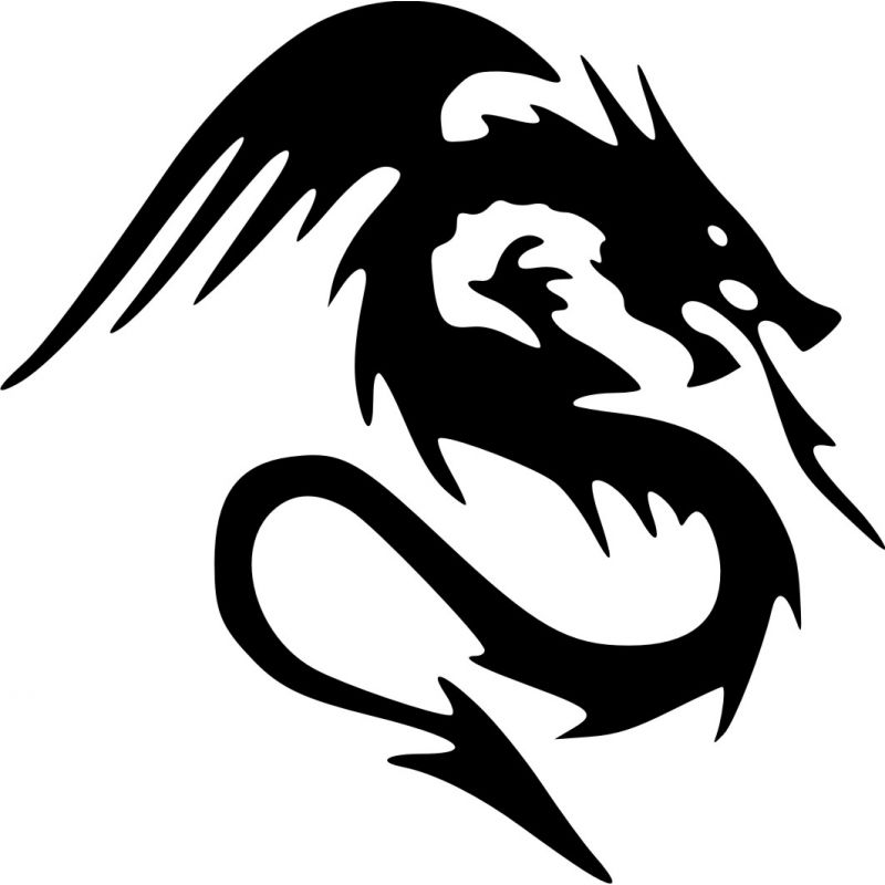 Black dragon tattoo - Sticker autocollant