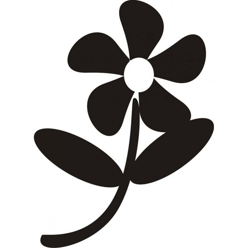 Fleur noire - Sticker autocollant