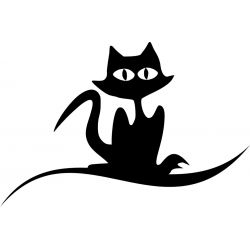 Silhouette de chat 9 - Sticker autocollant