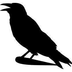 Silhouette de Corbeau Oiseau - Sticker autocollant