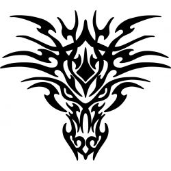 Dragon face tribal - Sticker autocollant