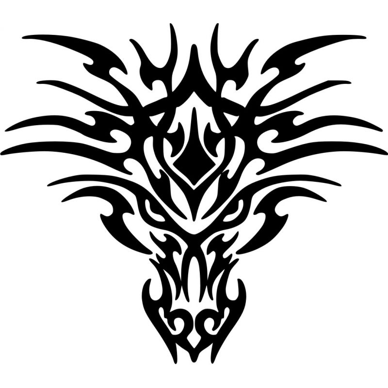 Dragon face tribal - Sticker autocollant