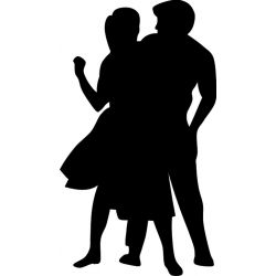 Silhouette Danseurs 2 - Sticker autocollant