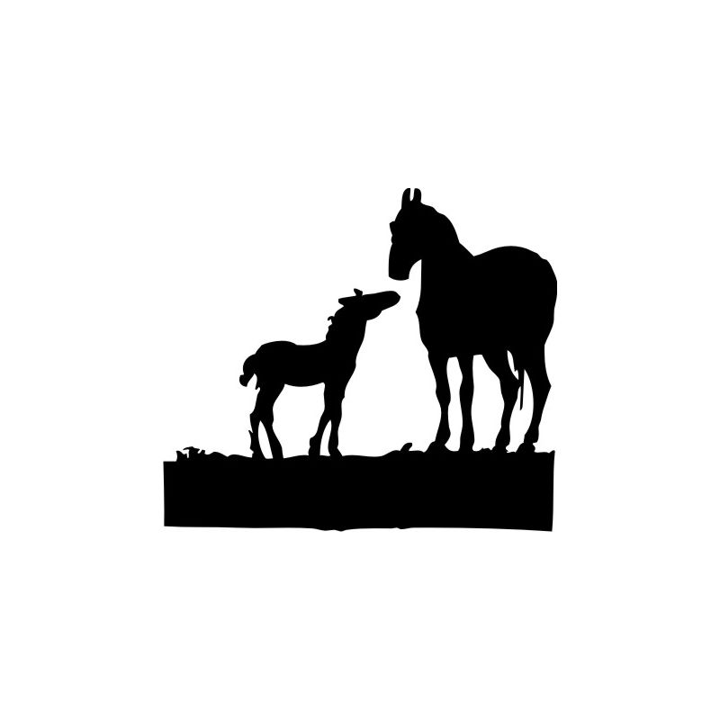 Silhouettes Chevaux 16 - Sticker autocollant