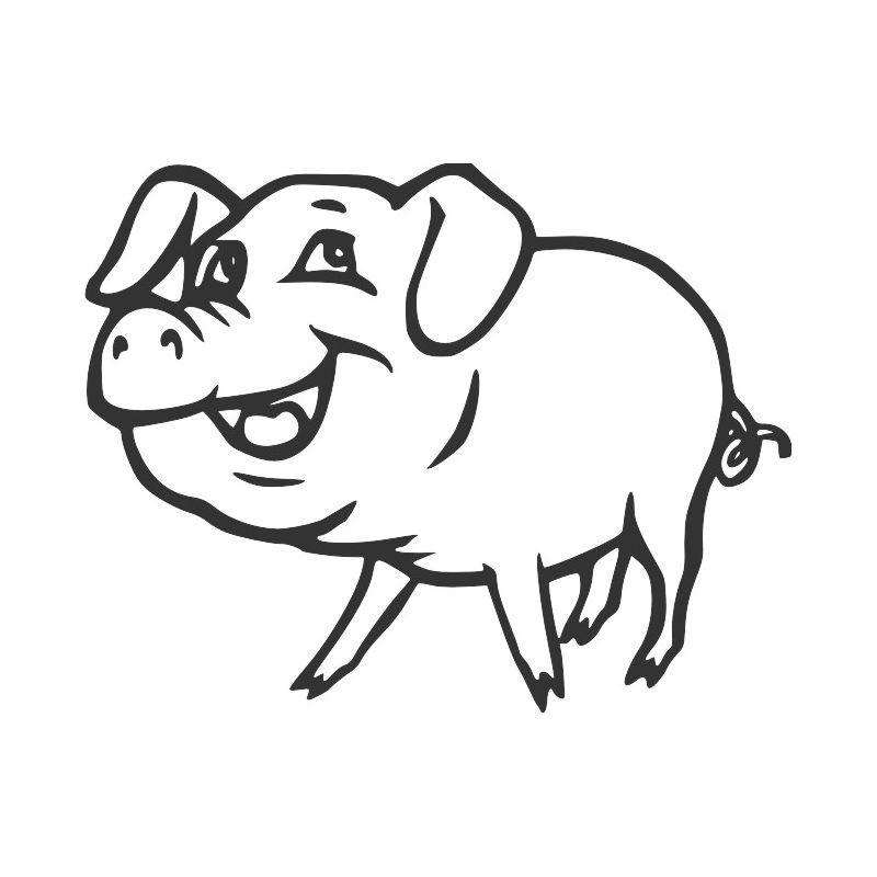 Cochon souriant - Sticker autocollant