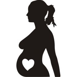 Silhouette femme enceinte - Sticker autocollant