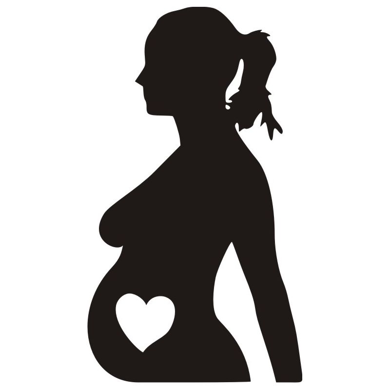 Silhouette femme enceinte - Sticker autocollant