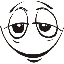 Dessin tete rigolote avec sourire  - Sticker autocollant