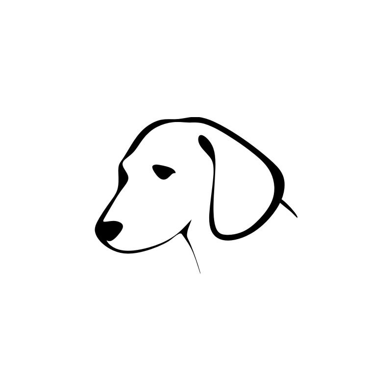 Dessin tete de Chien - Sticker autocollant