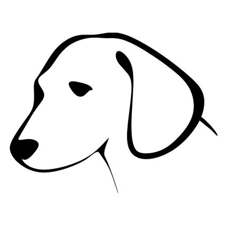 Dessin tete de Chien - Sticker autocollant