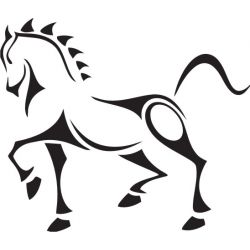 Sticker cheval tribal