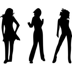 3 silhouettes de femmes 1 - Sticker autocollant