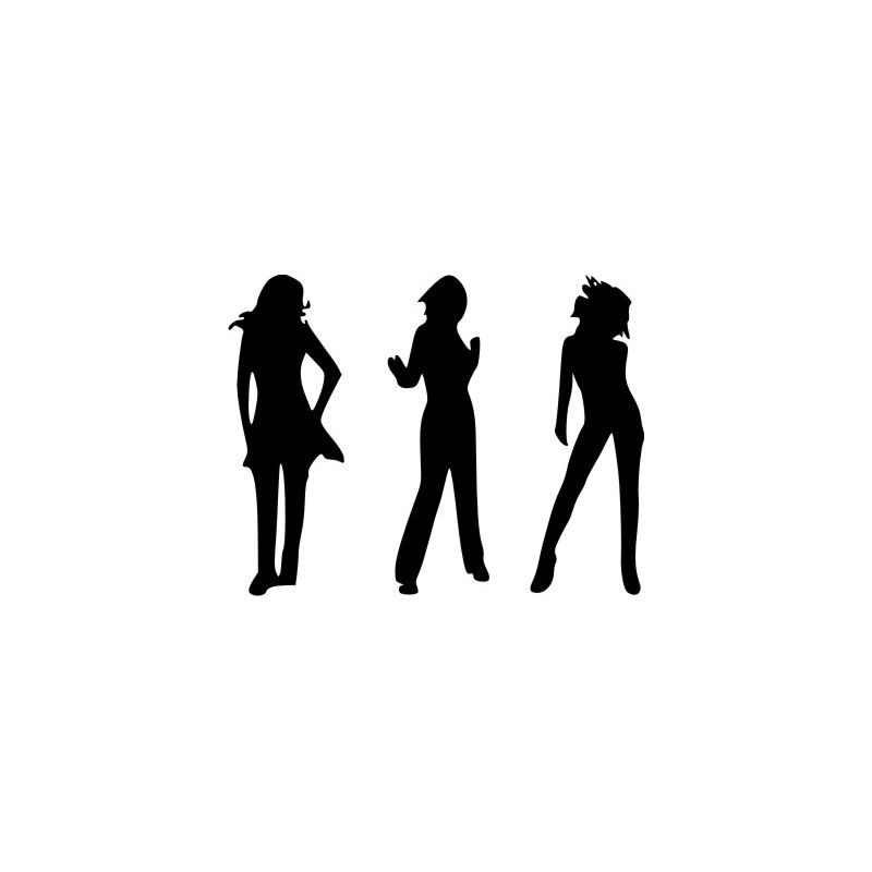 3 silhouettes de femmes 1 - Sticker autocollant
