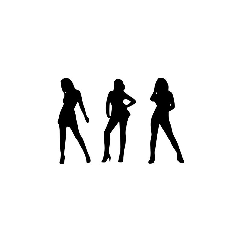 3 silhouettes de femmes 2 - Sticker autocollant