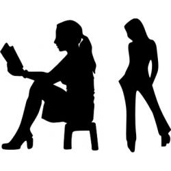 2 silhouettes de femmes - Sticker autocollant