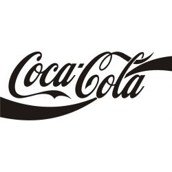 Lettrage Coca Cola adhésif découpé avec vague