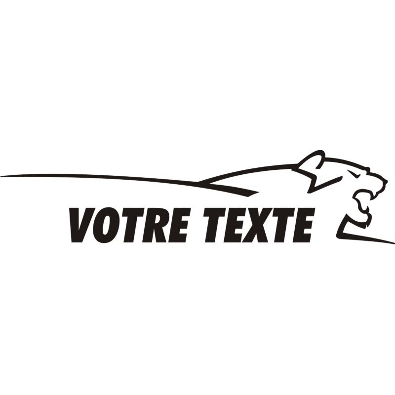 Texte personnalisable avec tête de lion style Peugeot - Côté 2