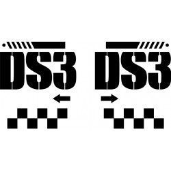 2 autocollants DS3 Ailes de 38 cm x 43 cm