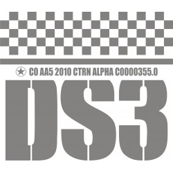 Sticker deco Toit Citroën DS3 Racing