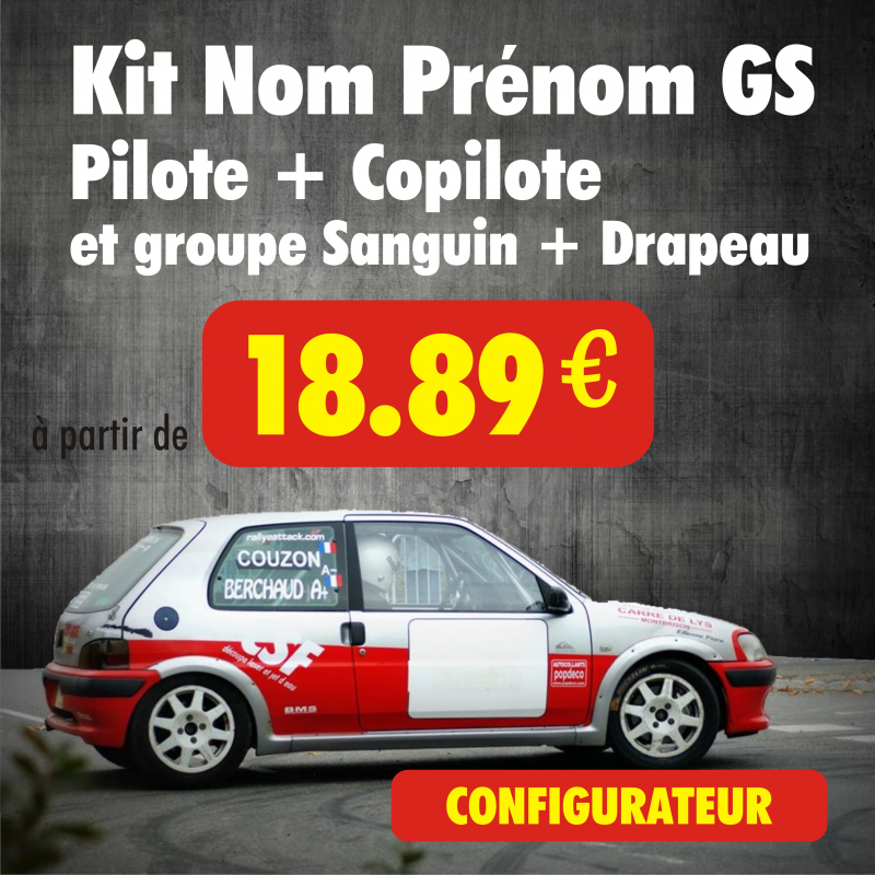 configurateur de lettrage adhésif pilote rallye groupe sanguin autocollant