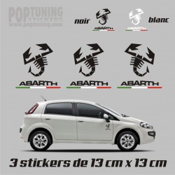 Kit 3 Autocollants Fiat Abarth