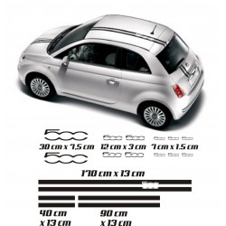 Kit stickers bandes Fiat 500 - Coloris au choix