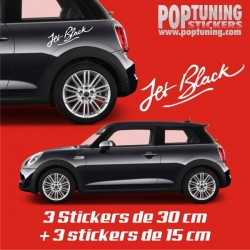 Kit 6 stickers Austin mini Jet Black - Coloris au choix